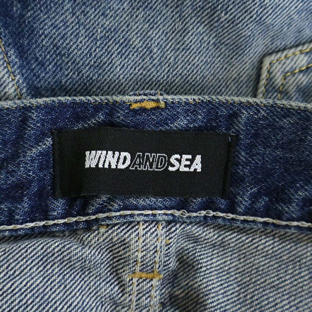 WIND AND SEA(ウィンダンシー) × MINEDENIM L.Straight 5pocket USS マインデニム ダメージ加工 デニムパンツ インディゴ 24MND-WAS002-86-302