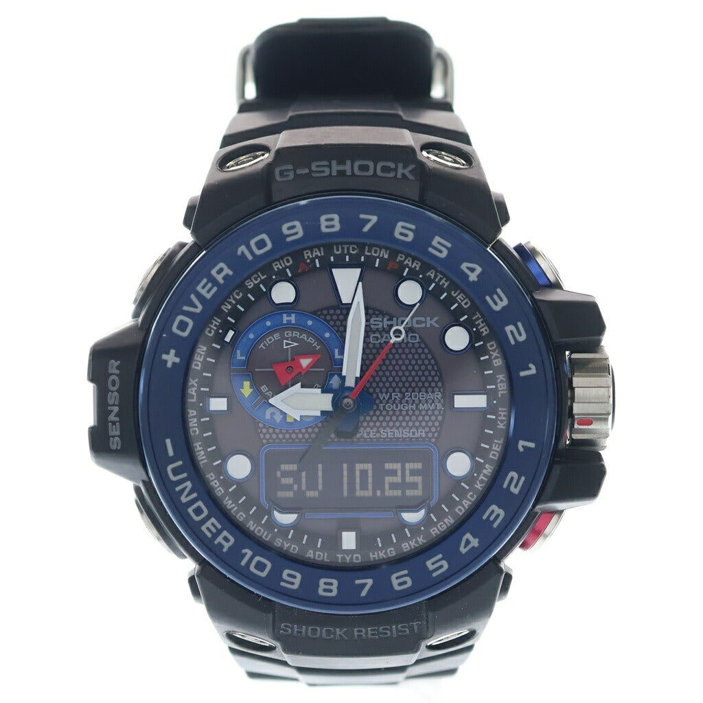 CASIO G-SHOCK(カシオ ジーショック) GULFMASTER ガルフマスター トリプルセンサー 電波ソーラー アナデジ 腕時計 ブラック/ブルー GWN-1000B-1AJF