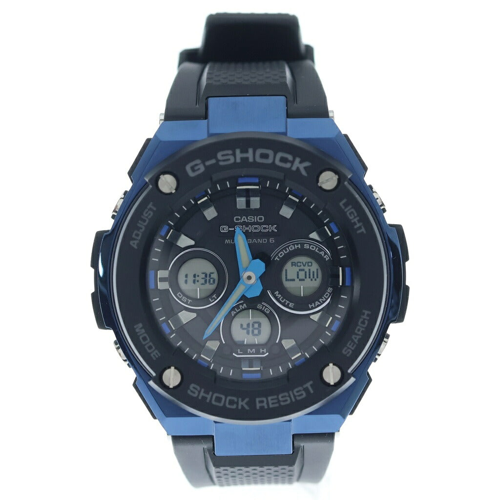 CASIO G-SHOCK(カシオ ジーショック) G-STEEL Gスチール 電波ソーラー アナデジ 腕時計 ブルー/ブラック GST-W300G-1A2JF