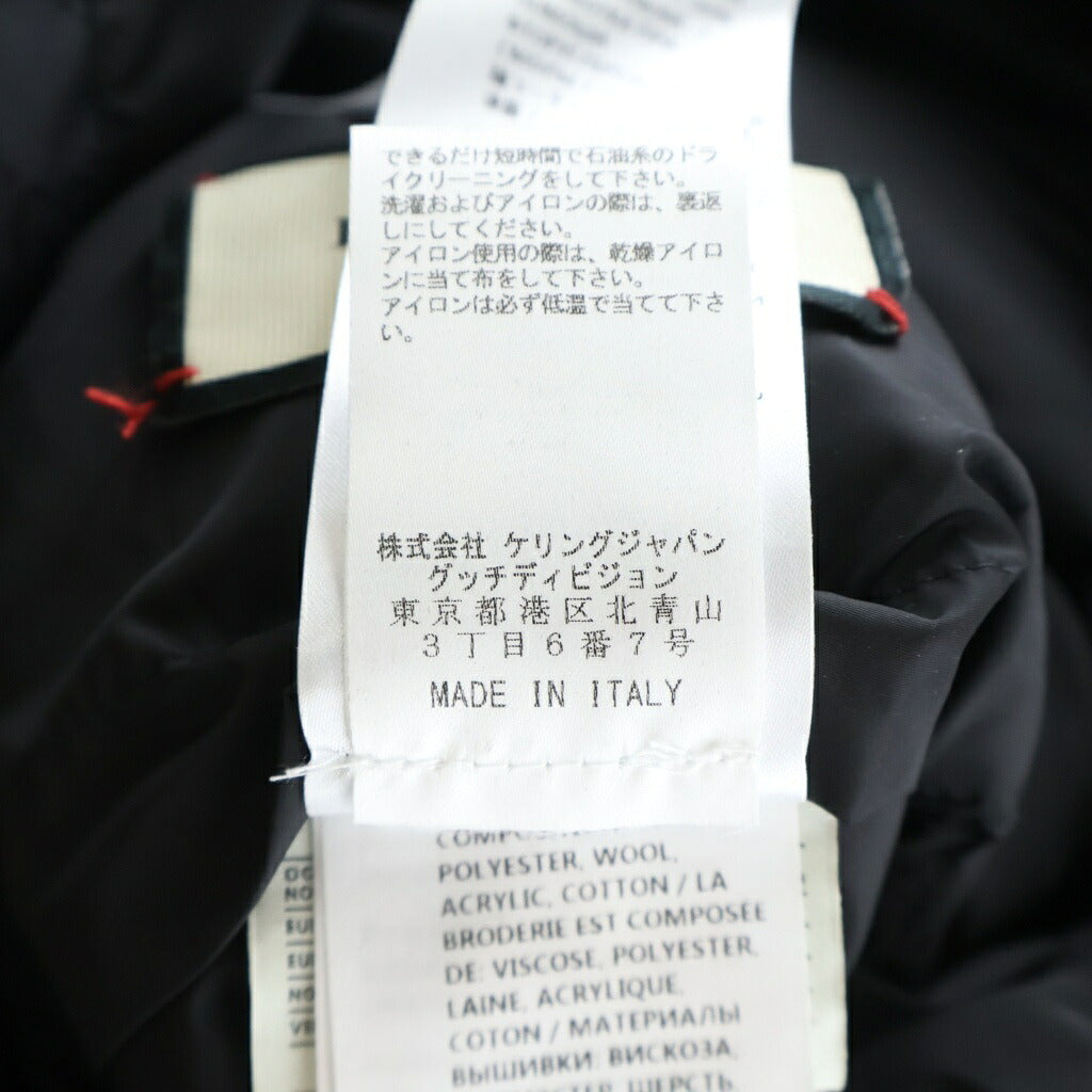 GUCCI(グッチ) GGジャガード ダウンジャケット フード付き フロントワッペン ナイロン ブラック 495713 Z705C