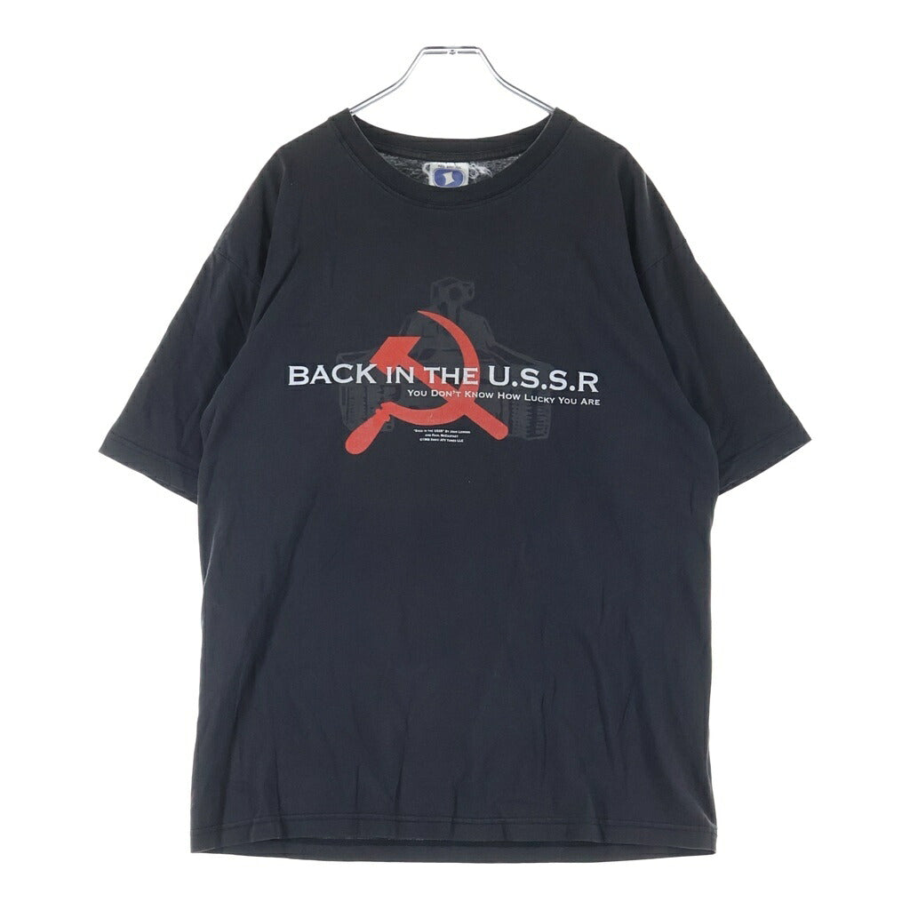 VINTAGE(ヴィンテージ) BEATLES BACK IN THE U.S.S.R. プリント 半袖Tシャツ LT-909 SOGOボディ ブラック