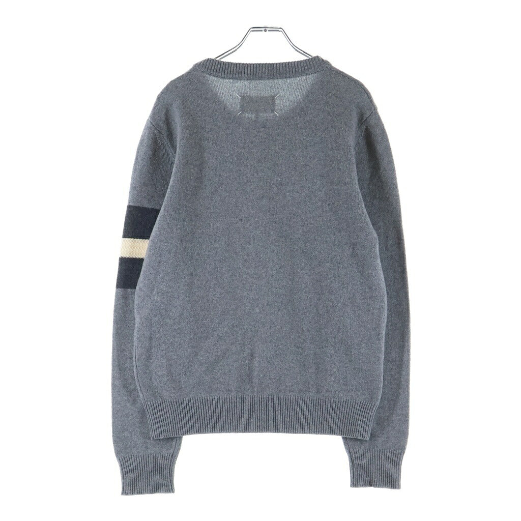 Maison Margiela(メゾンマルジェラ) 19AW Arm Stripe Crew Knit アームストライプ クルーネックニット セーター グレー S50HA0903 S16824