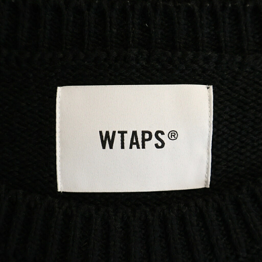 WTAPS(ダブルタップス) 24AW WTAPS SIGN SWEATER 天竺編み クルーネックニット セーター ブラック 242MADT-KNM04