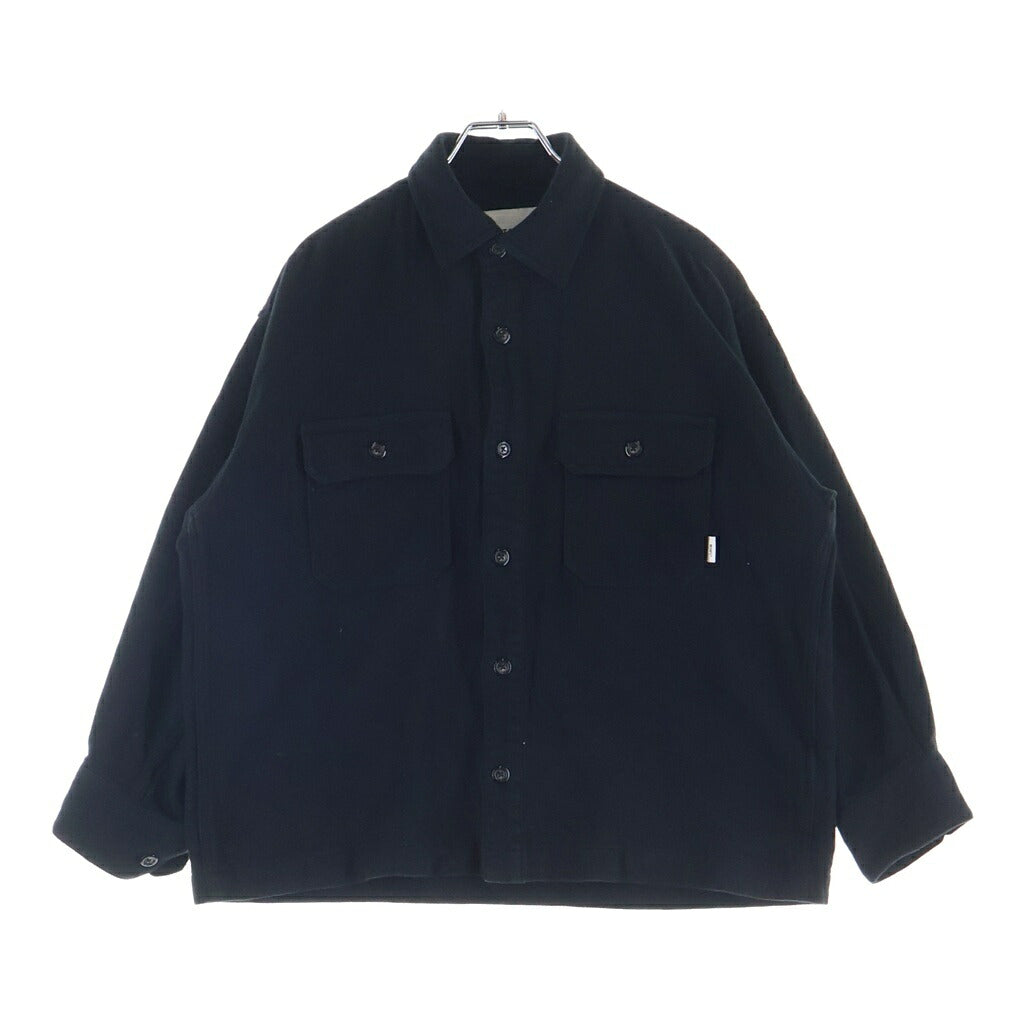 WTAPS(ダブルタップス) 23AW DECK 02 LS / COTTON. TWILL コットン ダブルポケット 長袖シャツ ブラック 232TQDT-SHM03