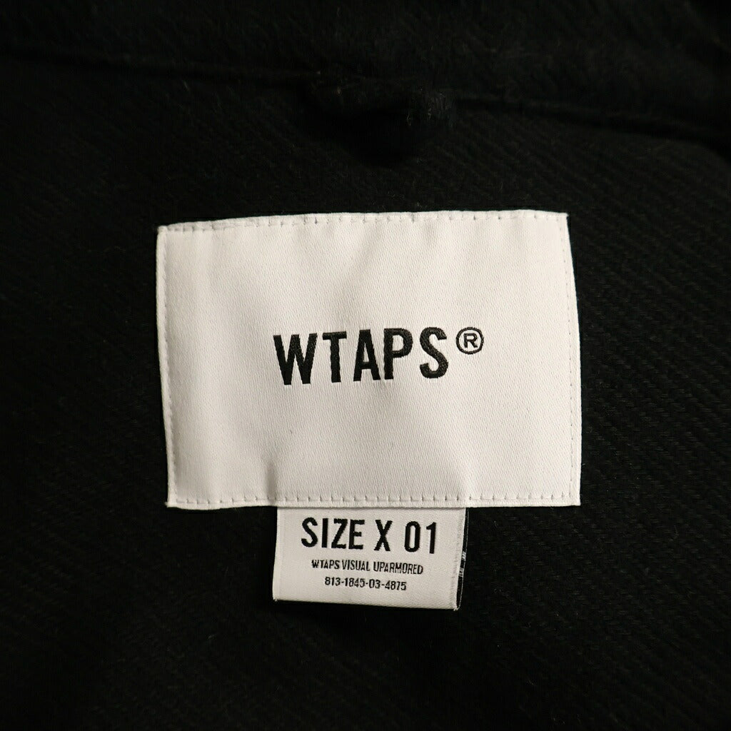 WTAPS(ダブルタップス) 23AW DECK 02 LS / COTTON. TWILL コットン ダブルポケット 長袖シャツ ブラック 232TQDT-SHM03