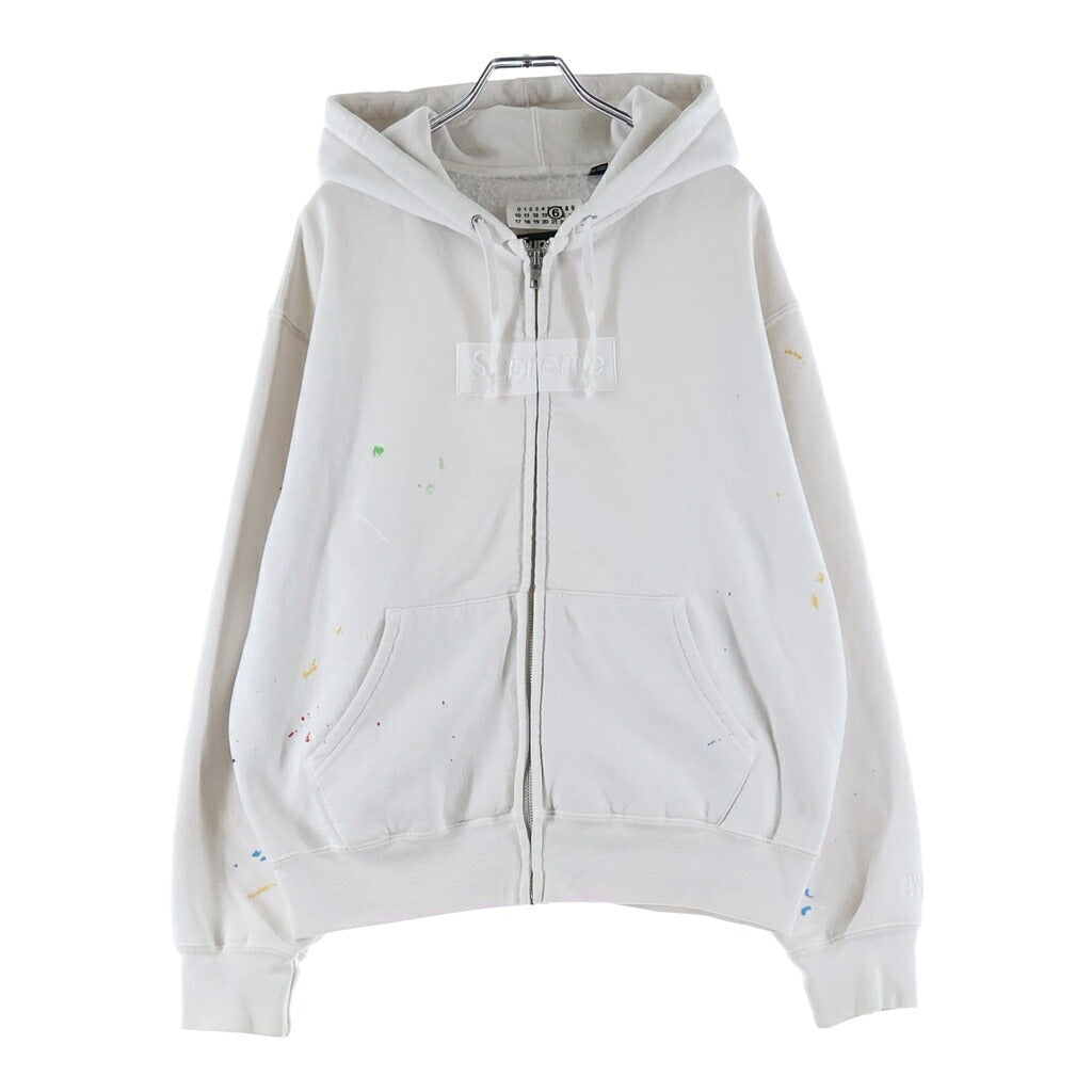 SUPREME(シュプリーム) 26SS ×MM6 Box Logo Zip Up Hooded Sweatshirt ボックスロゴ ジップアップフーデッドスウェットシャツ パーカー ホワイト