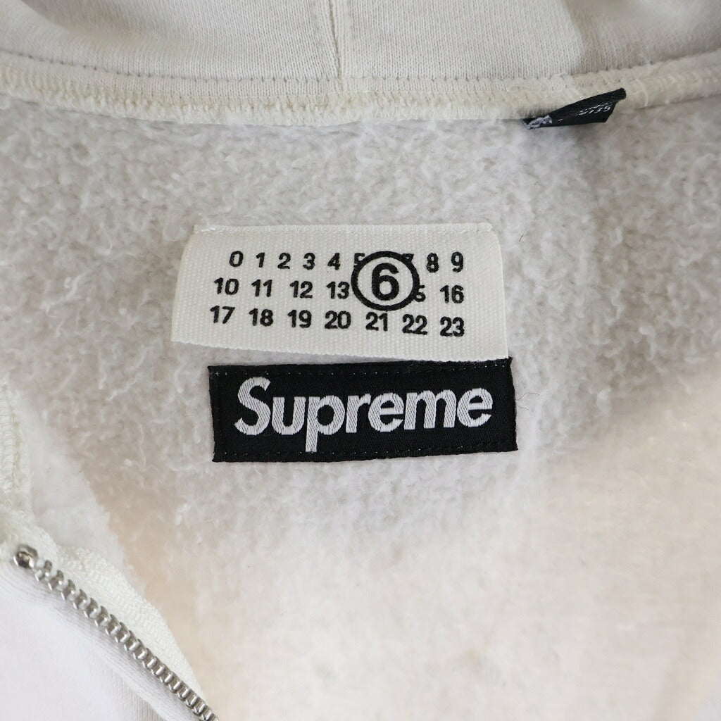 SUPREME(シュプリーム) 26SS ×MM6 Box Logo Zip Up Hooded Sweatshirt ボックスロゴ ジップアップフーデッドスウェットシャツ パーカー ホワイト