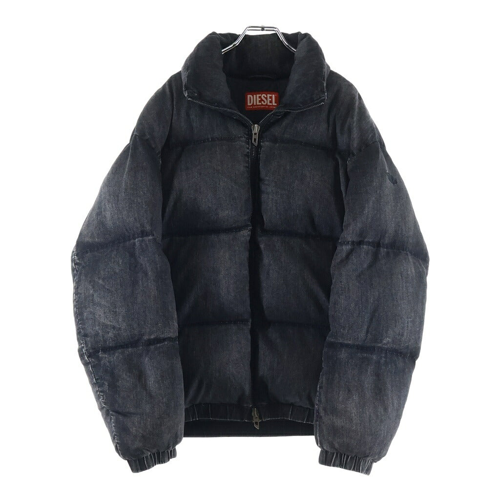 DIESEL(ディーゼル) 24AW Faded Denim Puffer Jacket フェイデッド デニム パファー ジャケット 中綿ジャケット ブラック A16077