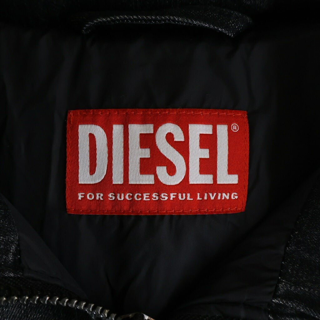 DIESEL(ディーゼル) 24AW Faded Denim Puffer Jacket フェイデッド デニム パファー ジャケット 中綿ジャケット ブラック A16077