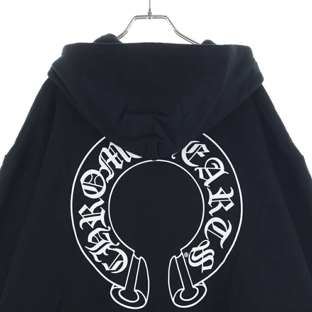 CHROME HEARTS(クロムハーツ) SWTSHRT HD ZIP ダガージップ アームフローラル バックホースシュープリント ジップアップスウェットパーカー フーディー ブラック