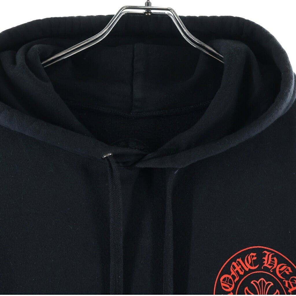 CHROME HEARTS(クロムハーツ) WWW.CHROMEHEARTS.COM HOODIE オンライン限定ホースシューバックプリント プルオーバーパーカー ブラック/レッド