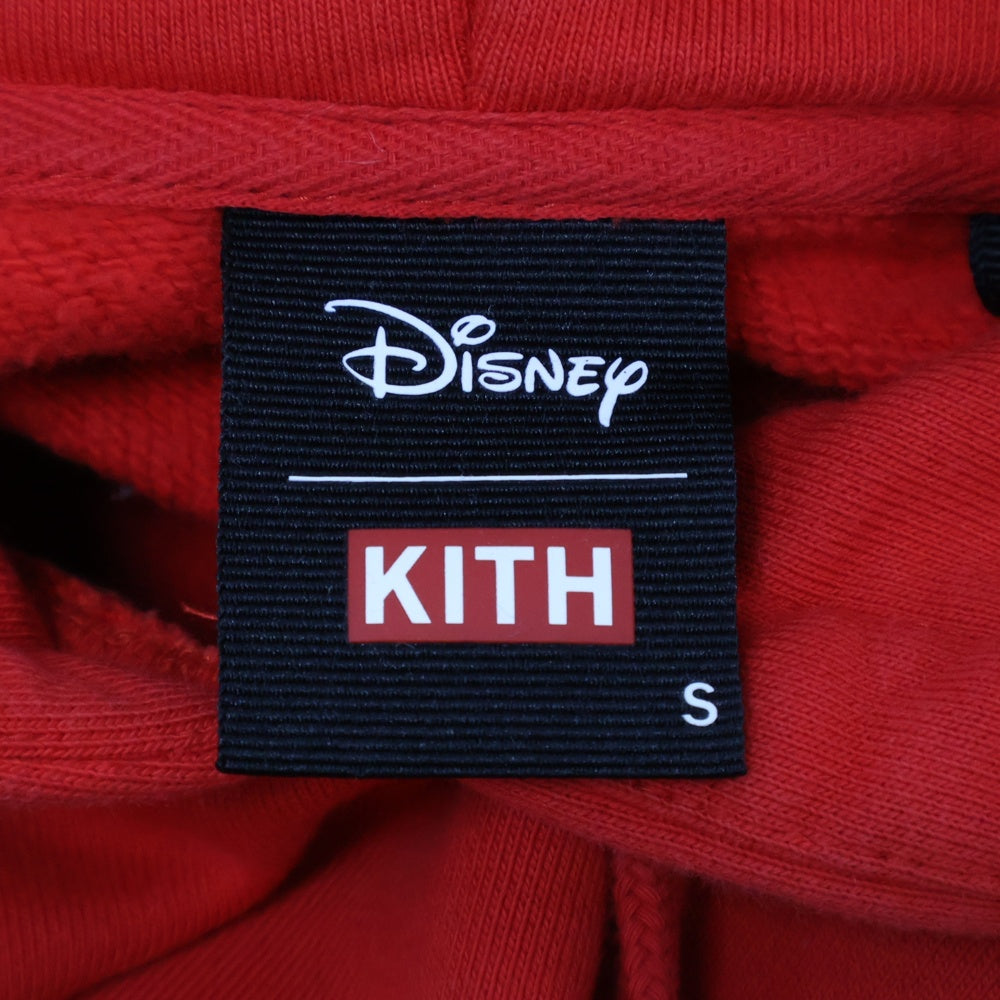 KITH(キス) ×Disney Mickey Sleeve Patches Hoodie アーム刺繍 ボックスロゴ フーデッド プルオーバーパーカー レッド KH2419