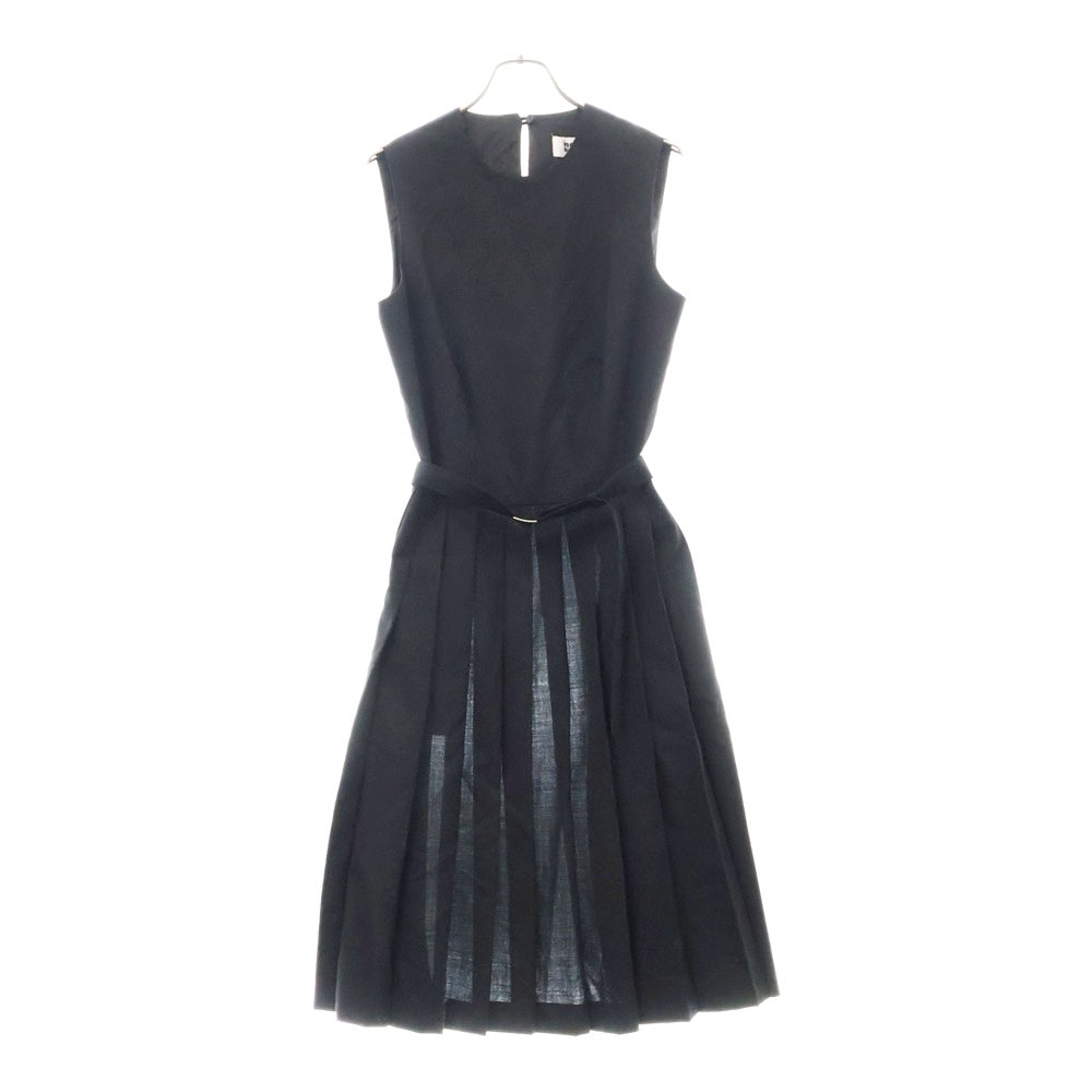 NOIR KEI NINOMIYA(ノワール ケイニノミヤ) AD2017 バックレス プリーツ ウールドレス ワンピース ブラック 3Z-O001 レディース