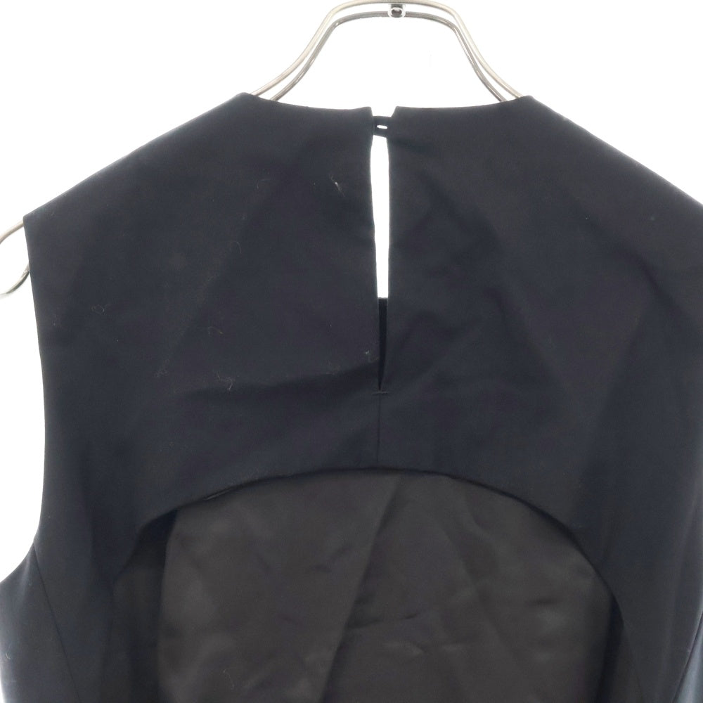 NOIR KEI NINOMIYA(ノワール ケイニノミヤ) AD2017 バックレス プリーツ ウールドレス ワンピース ブラック 3Z-O001 レディース