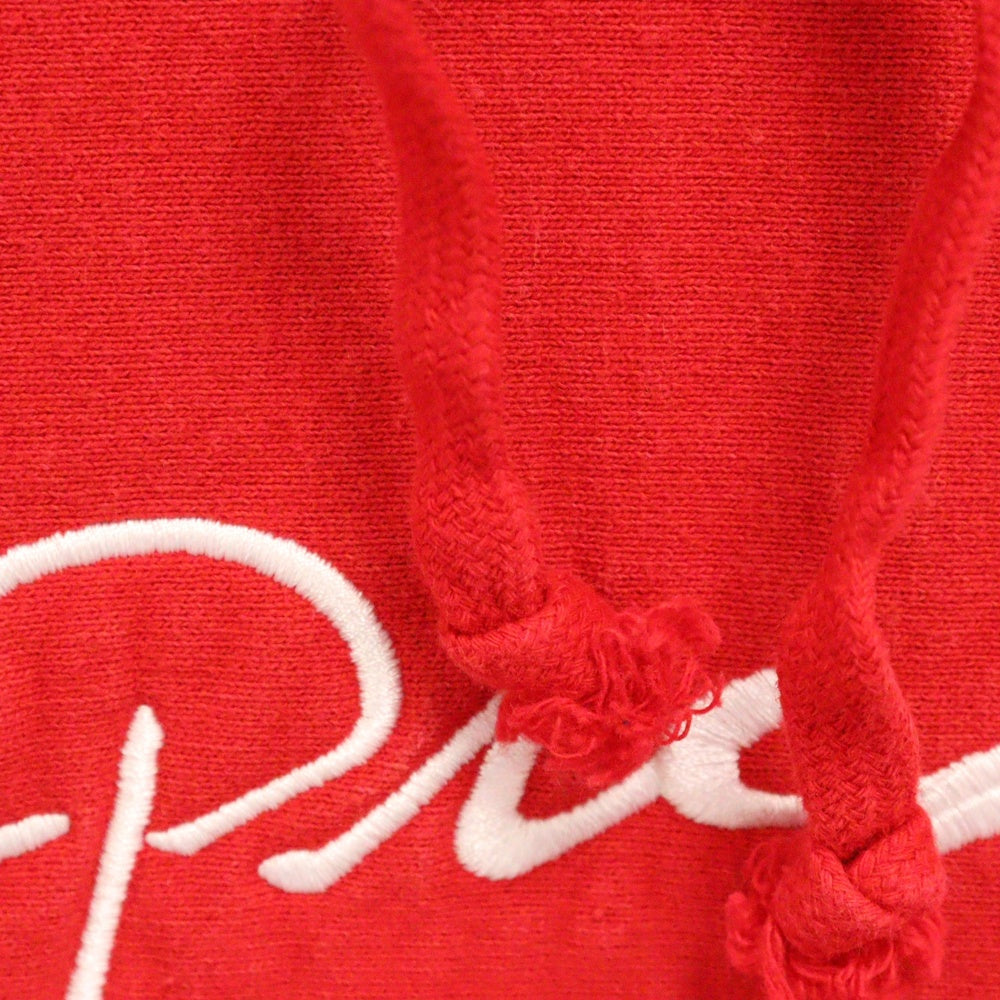 SUPREME(シュプリーム) 18AW Classic Script Hooded Sweatshirt クラシック スプリクト ロゴ刺繍 プルオーバースウェットパーカー フーディー レッド