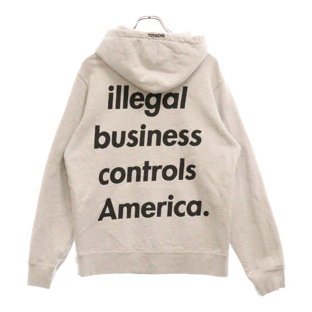 SUPREME(シュプリーム) 18SS Illegal Business Hooded Sweatshirt イリーガル ビジネス フーデッド スウェットパーカー グレー
