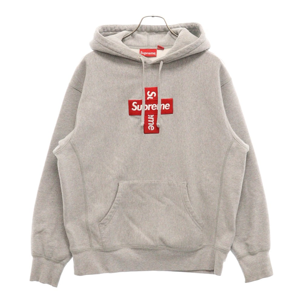 SUPREME(シュプリーム) 20AW Cross Box Logo Hooded Sweatshirt クロスボックスロゴ フーデッド プルオーバー スウェットパーカー グレー
