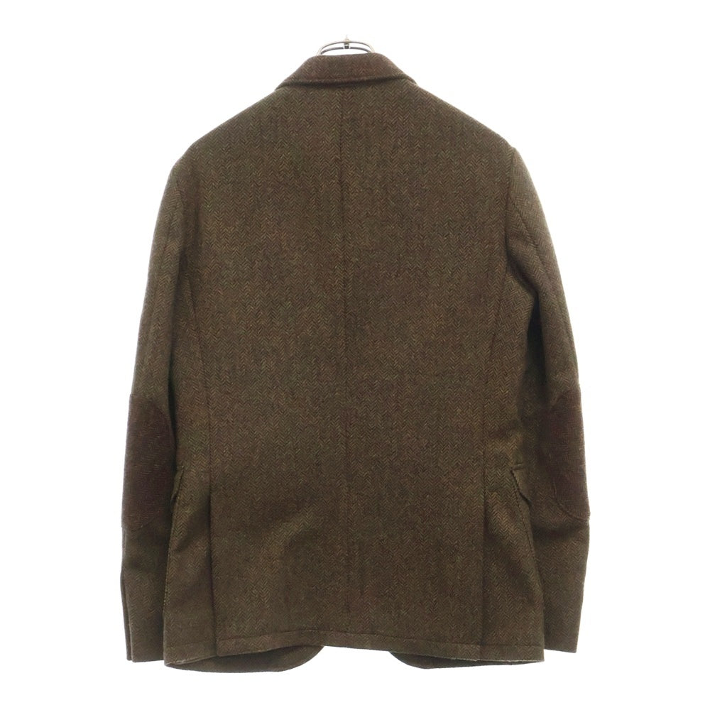 Barbour(バブアー) ツイードテーラードジャケット エルボーパッチ ヘリンボーン ブラウン