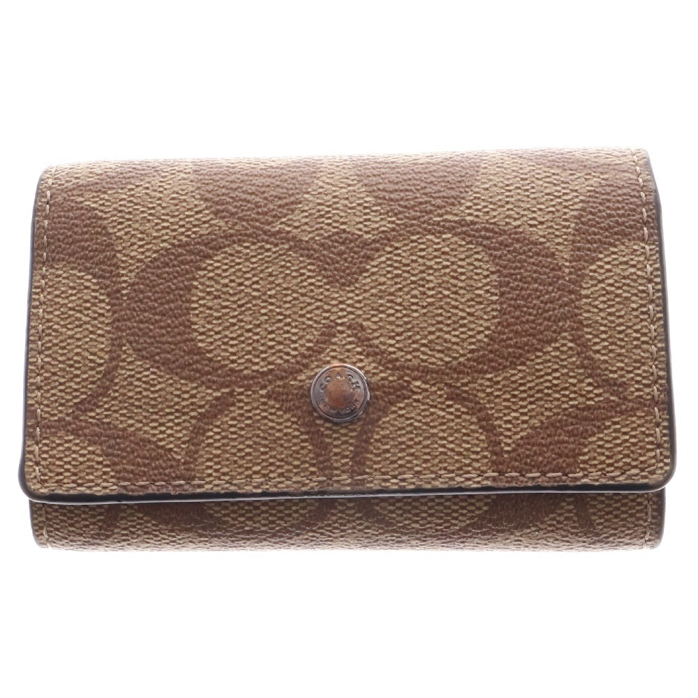 COACH(コーチ) 5 Ring Key Case in Signature PVC 5リングキーケース シグネチャー ベージュ