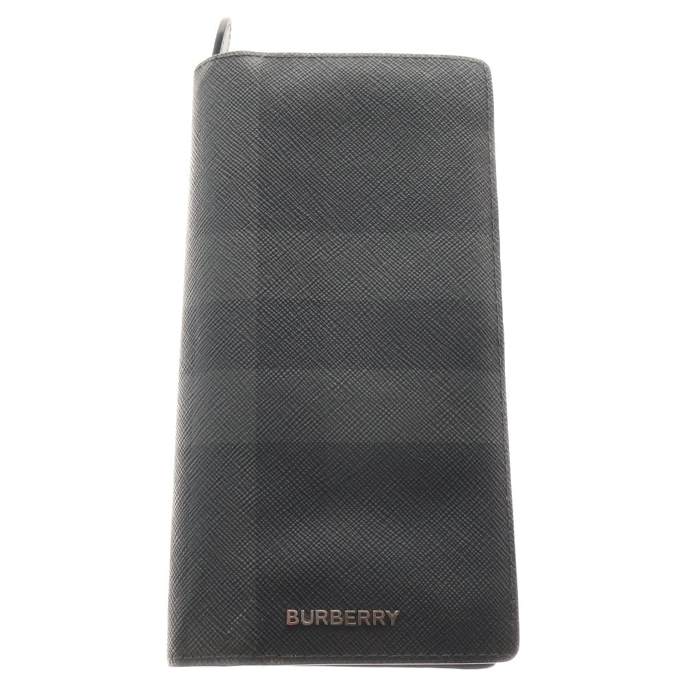 BURBERRY(バーバリー) ノバチェック 2つ折り長財布 PVC ブラック