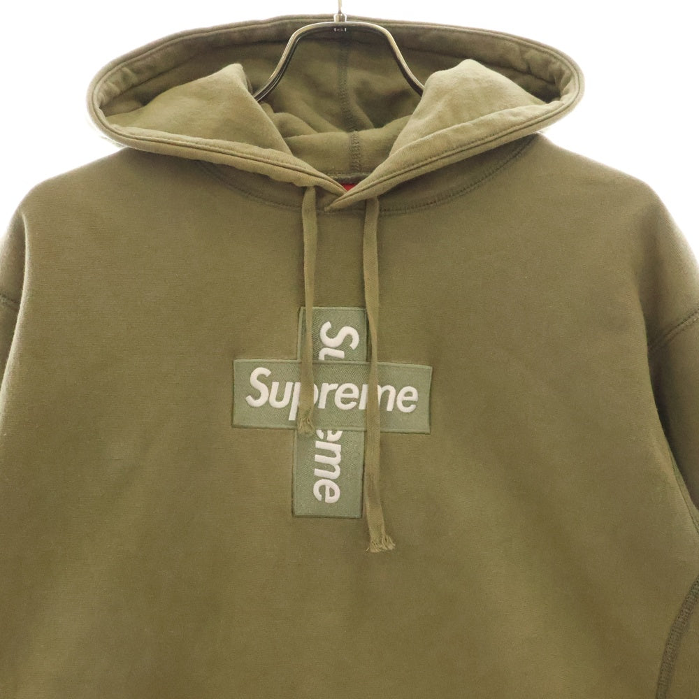 SUPREME(シュプリーム) 20AW Cross Box Logo Hooded Sweatshirt クロスボックスロゴ フーデッドスウェット プルオーバーパーカー カーキ