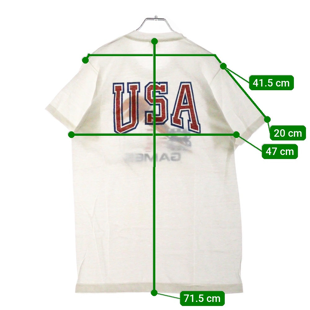 VINTAGE(ヴィンテージ) 80S SCREEN STARS GAMES スクリーンスターズ グラフィックプリント クルーネック コットン 半袖Tシャツ カットソー ホワイト