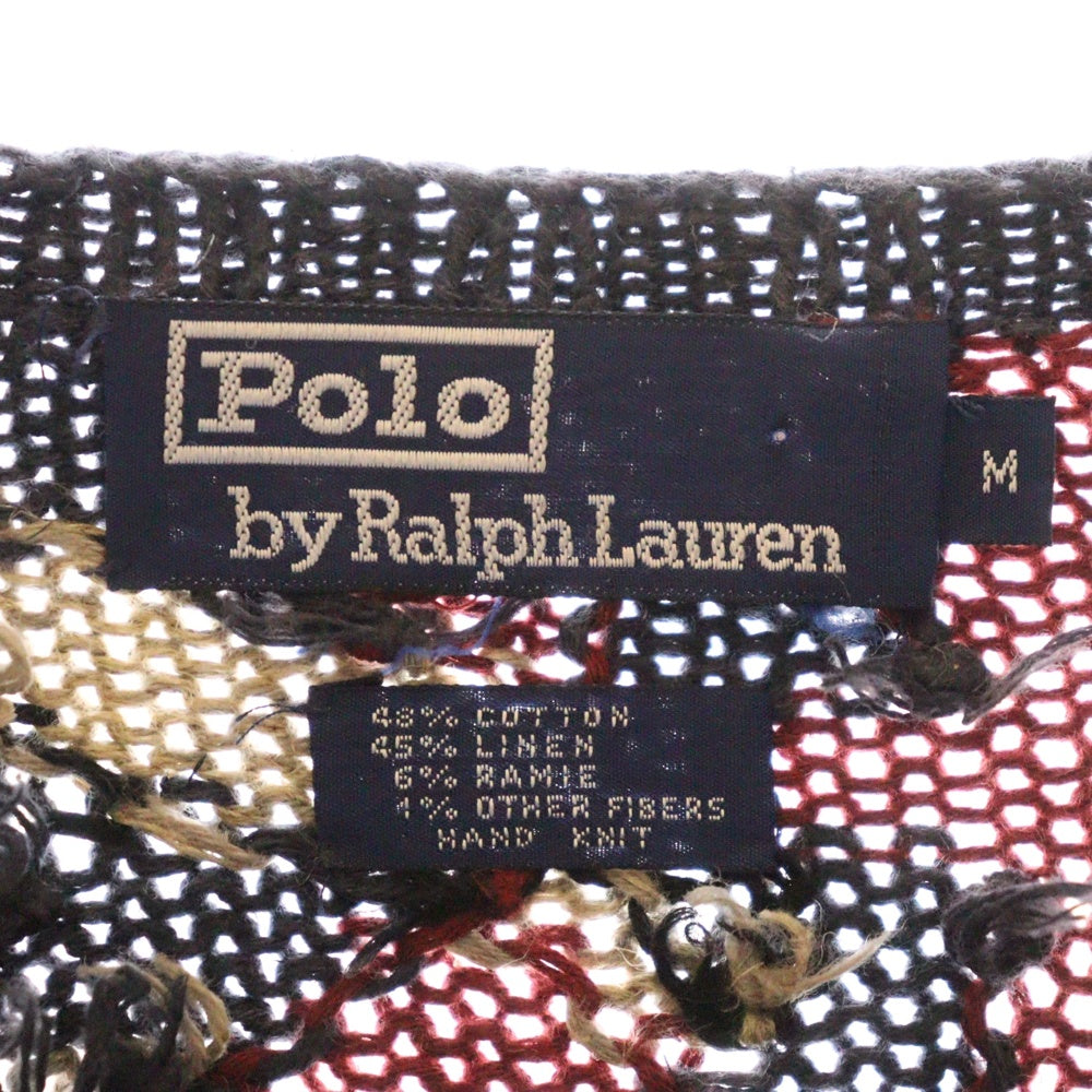 POLO RALPH LAUREN(ポロラルフローレン) 90S RL95 Patchwork Knit 両面パッチワーク柄 ケーブルニットセーター マルチ
