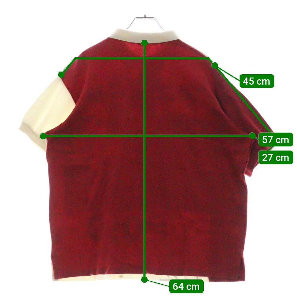 POLO RALPH LAUREN(ポロラルフローレン) 1992 STADIUM POLO SHIRT オリジナル スタジアムコレクション 槍投げ ハーフボタン 半袖ポロシャツ ショートスリーブ ホワイト/レッド