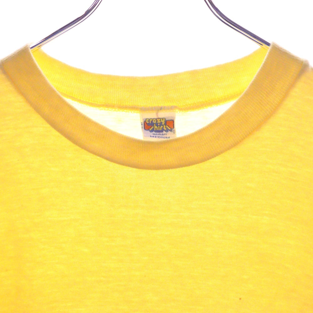 VINTAGE(ヴィンテージ) 80S Crazy Shirts 1983 フェスティバルランニング クルーネック コットン 半袖Tシャツ カットソー イエロー