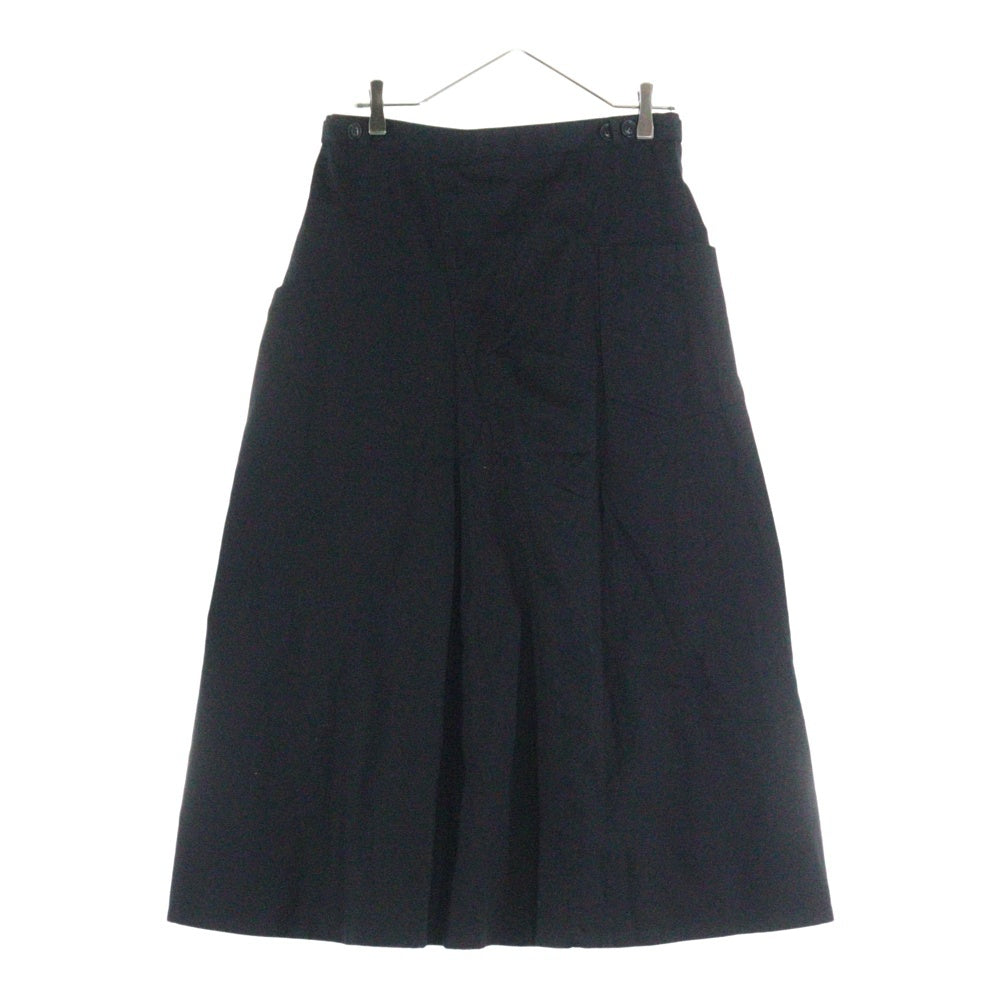 Y's(ワイズ) COTTON TWILL SKIRT WITH GUSSET ジップフライ コットン ロングスカート ブラック YT-S80-002 レディース