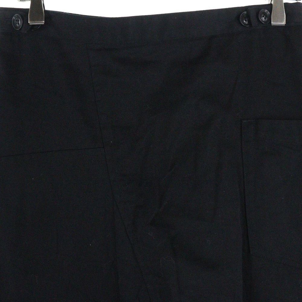 Y's(ワイズ) COTTON TWILL SKIRT WITH GUSSET ジップフライ コットン ロングスカート ブラック YT-S80-002 レディース