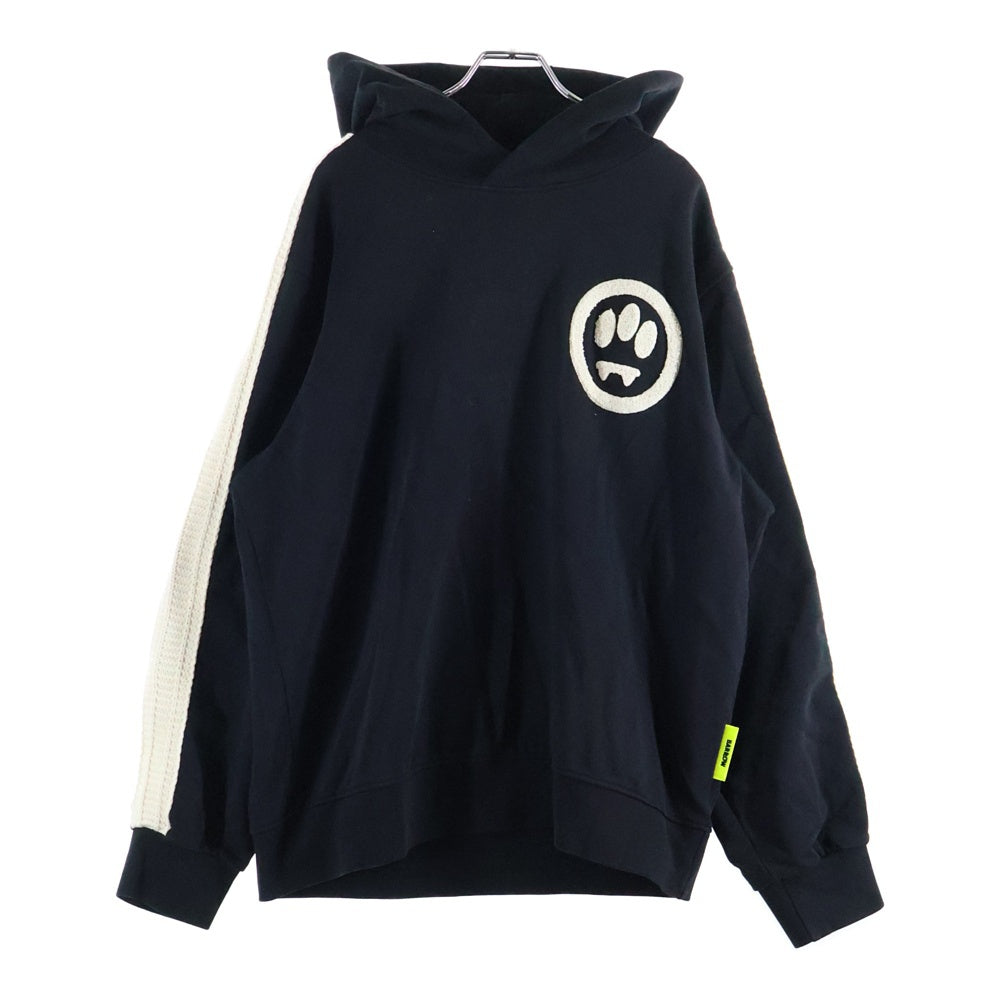 BARROW(バロウ) COTTON HOODIE アップリケ コットンフーディ プルオーバー スウェットパーカー ブラック 033960