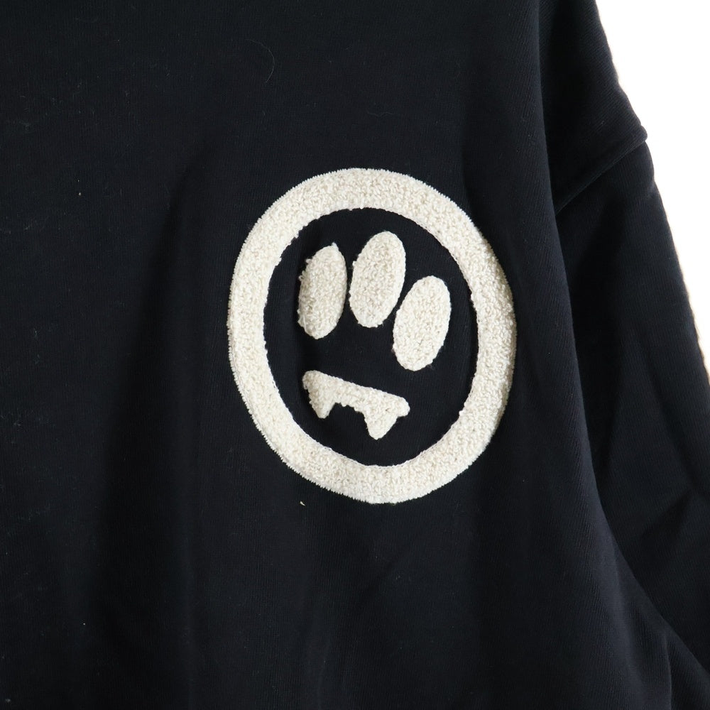 BARROW(バロウ) COTTON HOODIE アップリケ コットンフーディ プルオーバー スウェットパーカー ブラック 033960