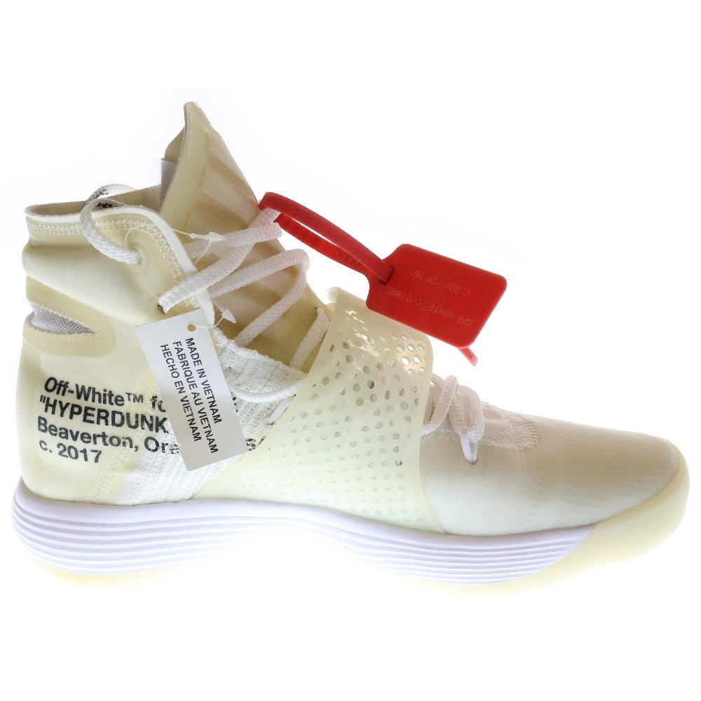 NIKE(ナイキ) ×OFF WHITE THE TEN REACT HYPERDUNK 2017 オフホワイト ザテン リアクトハイパーダンク ハイカットスニーカー アイボリー US10/28.0cm AJ4578-100