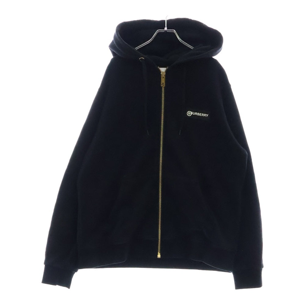 BURBERRY(バーバリー) ティッシ期 ヴィンテージチェックパネル オーバーサイズ スウェットジップアップパーカー ブラック 8024543