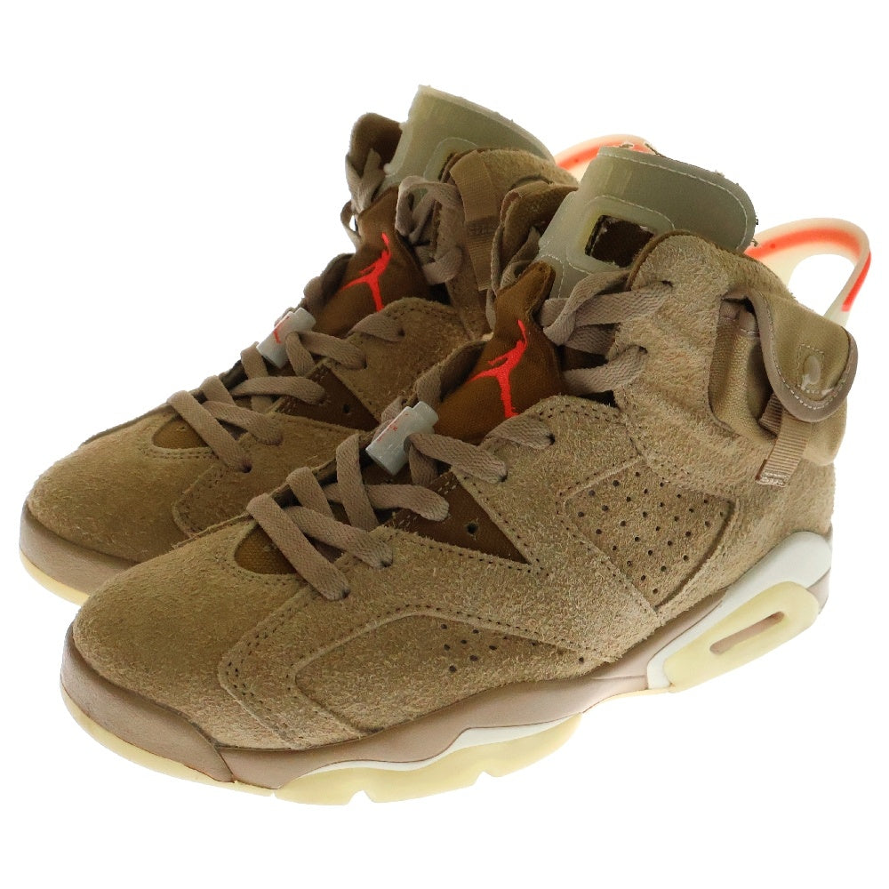 NIKE(ナイキ) ×TRAVIS SCOTT AIR JORDAN 6 RETRO SP BRITISH KAHKI トラヴィススコット エアジョーダン6 ハイカットスニーカー ベージュ US7/25cm DH0690-200