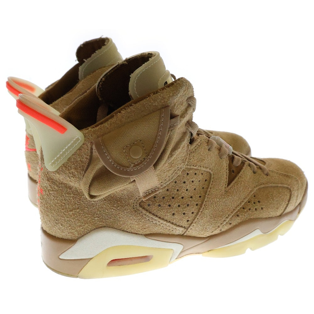 NIKE(ナイキ) ×TRAVIS SCOTT AIR JORDAN 6 RETRO SP BRITISH KAHKI トラヴィススコット エアジョーダン6 ハイカットスニーカー ベージュ US7/25cm DH0690-200