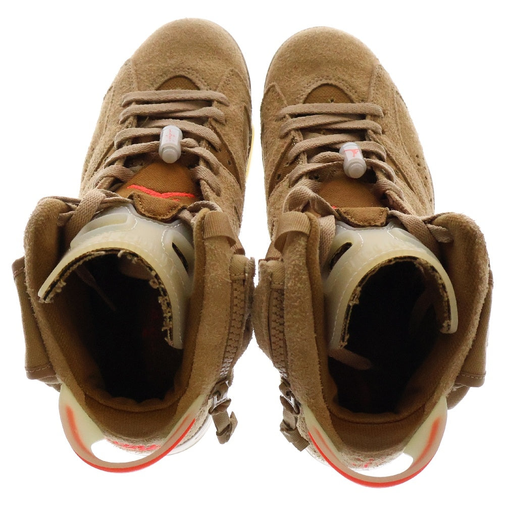 NIKE(ナイキ) ×TRAVIS SCOTT AIR JORDAN 6 RETRO SP BRITISH KAHKI トラヴィススコット エアジョーダン6 ハイカットスニーカー ベージュ US7/25cm DH0690-200