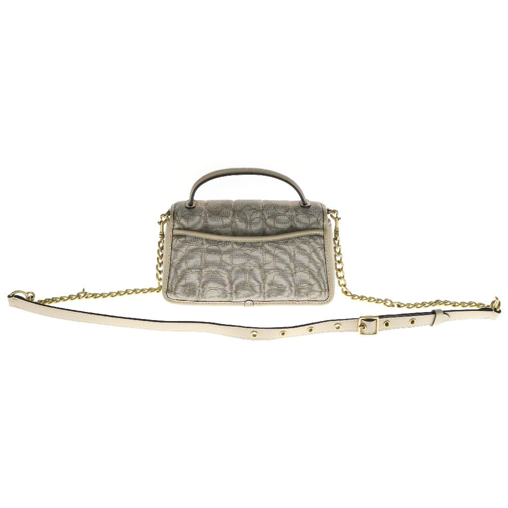 COACH(コーチ) ターンロック クラッチ20 シグネチャー 2way Hand Bag ハンドバッグ ベージュ C5279
