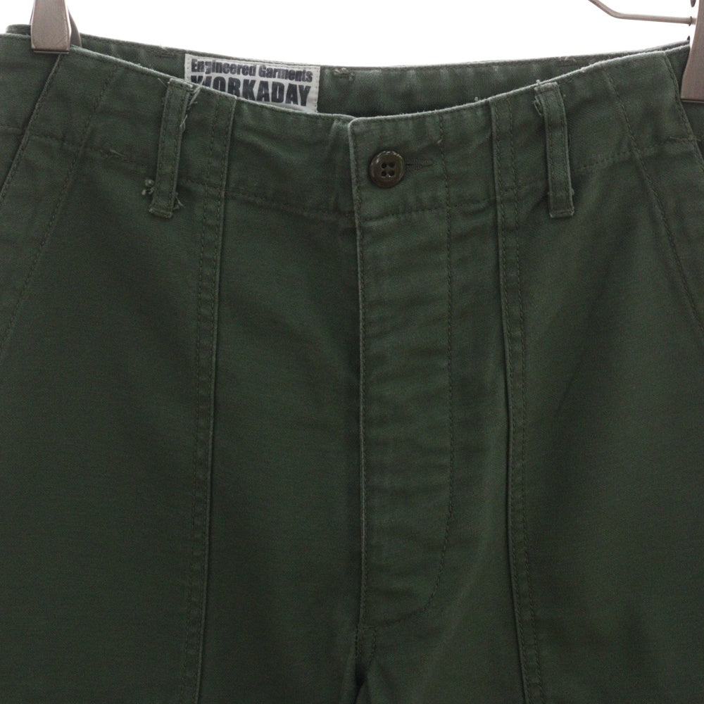 Engineered Garments(エンジニアド ガーメンツ) WORKDAY REVERSE SATEEN FATIGUE PANTS ワークデイ リバースサテン ファティーグ カーゴパンツ カーキ