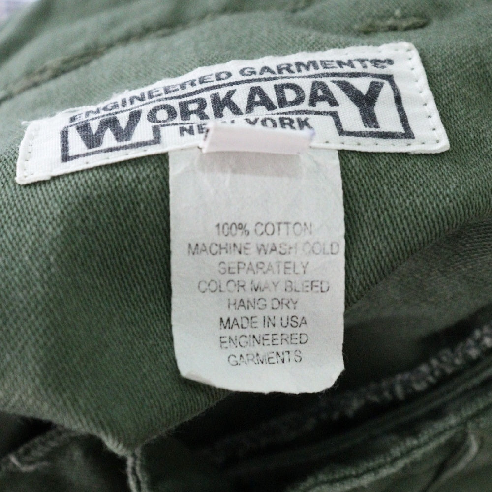 Engineered Garments(エンジニアド ガーメンツ) WORKDAY REVERSE SATEEN FATIGUE PANTS ワークデイ リバースサテン ファティーグ カーゴパンツ カーキ
