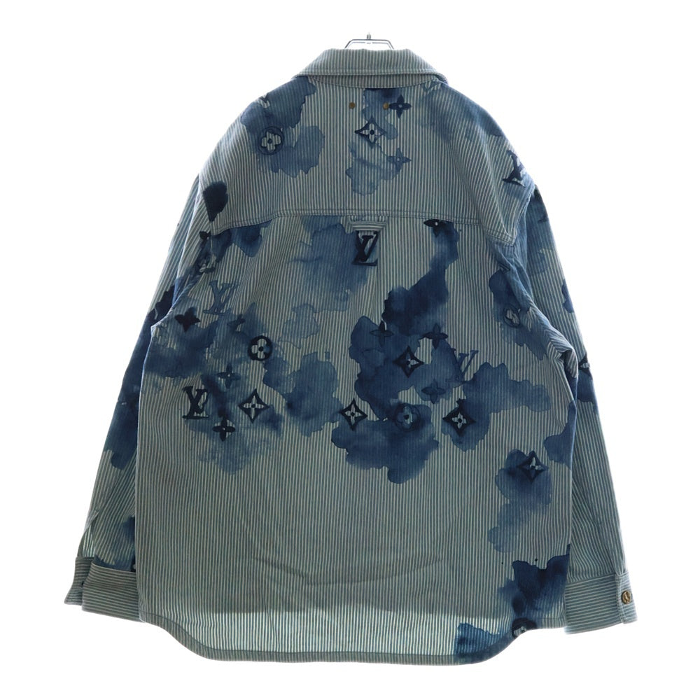 LOUIS VUITTON(ルイヴィトン) 21SS Stripe Monogram Oversized Denim Shirts Jacket ストライプ モノグラム オーバーサイズ デニム 長袖シャツ ジャケット インディゴ RM211V BX7 HLS05W