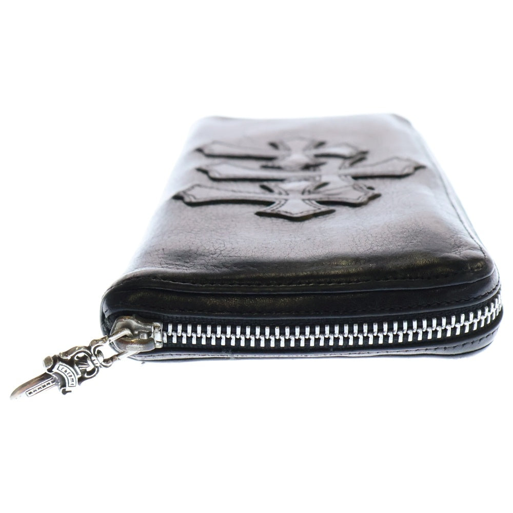 CHROME HEARTS(クロムハーツ) REC F ZIP 3クロス ラウンドジップレザーウォレット 財布 ブラック BCA368
