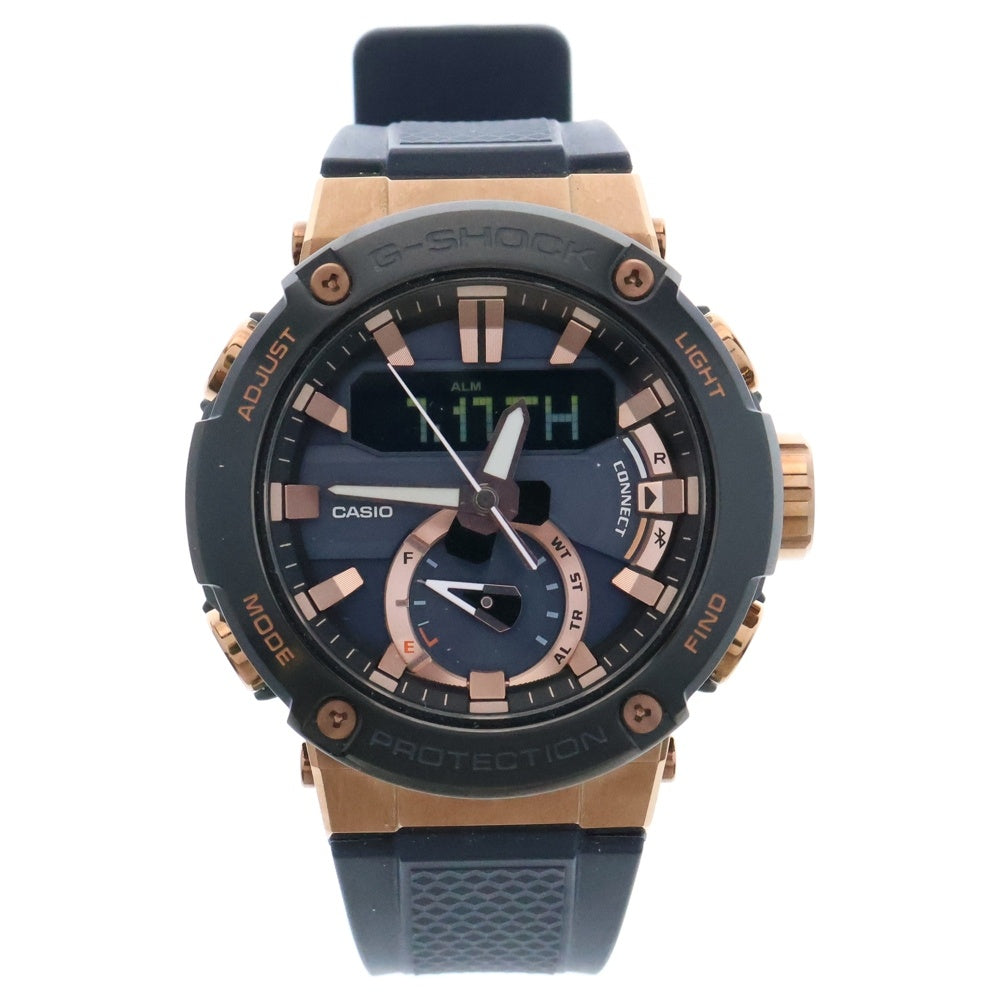 CASIO G-SHOCK(カシオ ジーショック) G-STEEL ジースティール ソーラー電波式 ネイビー/ゴールド 腕時計 GST-B200