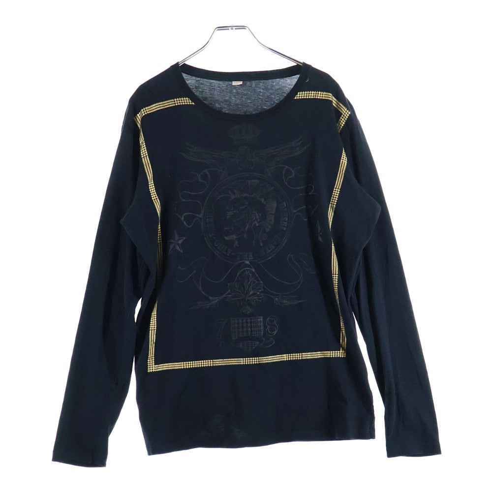 DIESEL(ディーゼル) フロントグラフィックプリント 長袖Tシャツ カットソー ブラック