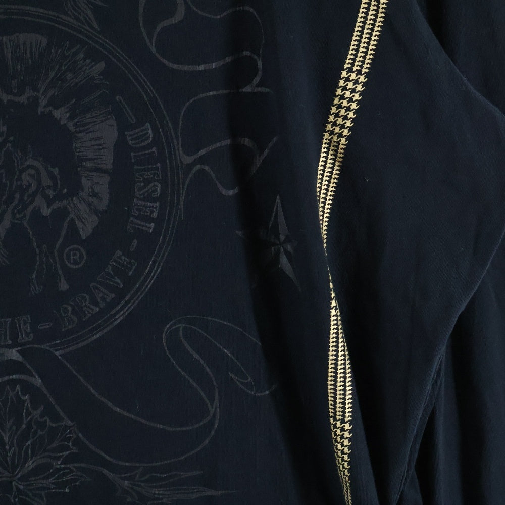 DIESEL(ディーゼル) フロントグラフィックプリント 長袖Tシャツ カットソー ブラック