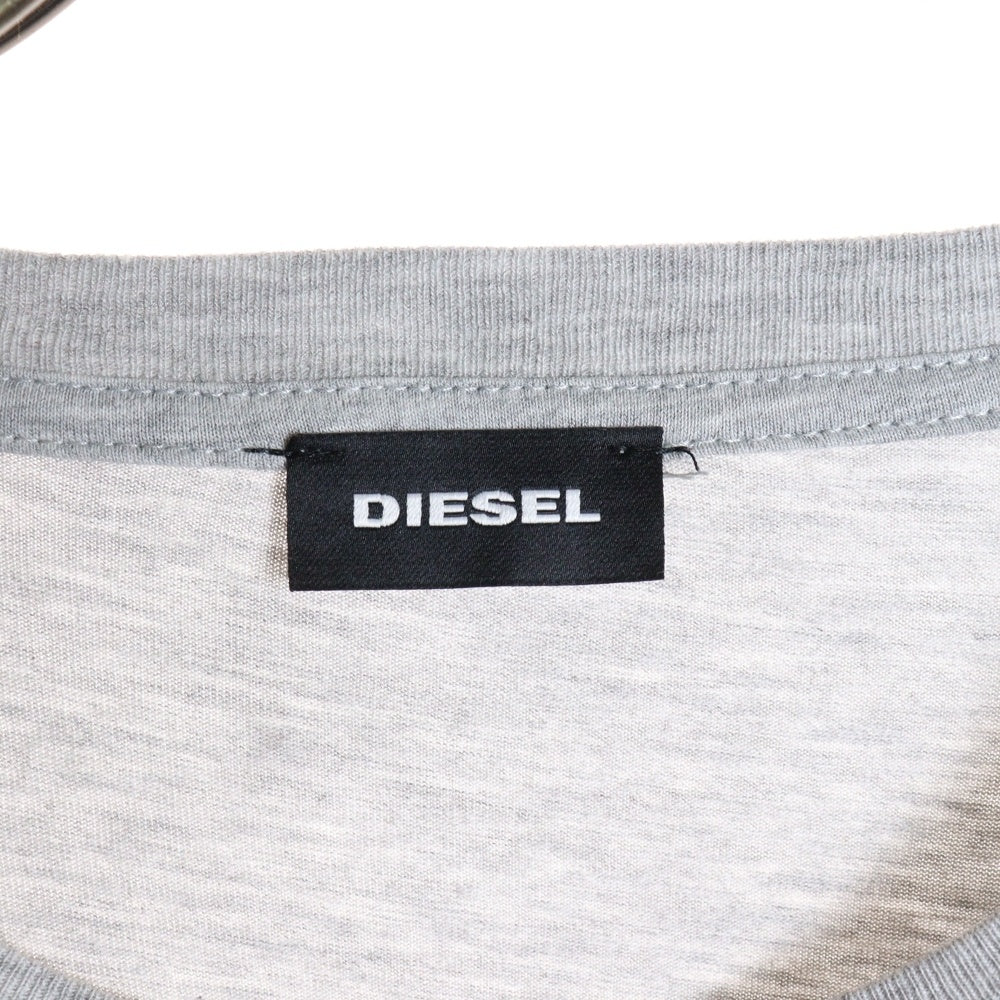 DIESEL(ディーゼル) フロントロゴ刺繍 長袖シャツ カットソー グレー