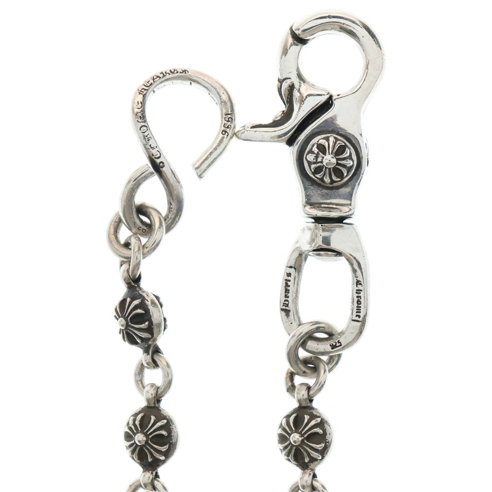 CHROME HEARTS(クロムハーツ) 2BALL LONG-S/1クリップロング#2クロスボール ウォレットチェーン シルバー BCA386