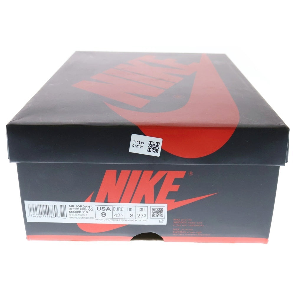 NIKE(ナイキ) AIR JORDAN 1 RETRO HIGH OG VOLT GOLD エアジョーダン 1 レトロ ハイカットスニーカー ボルトゴールド イエロー/ホワイト US9/27.0cm 555088-118