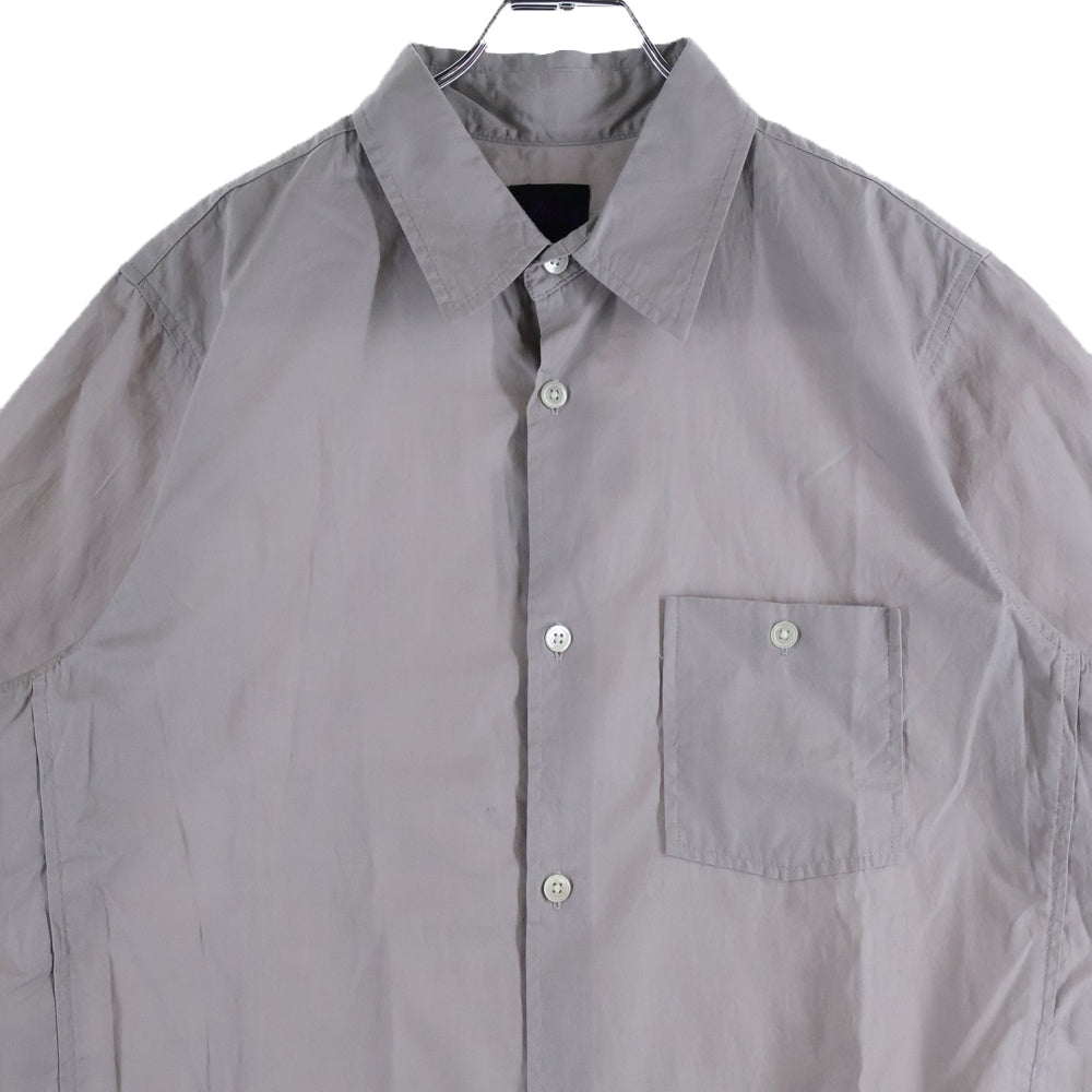 STUSSY(ステューシー) WORLD SHIRT ロゴプリント コットン 半袖シャツ ショートスリーブ グレー